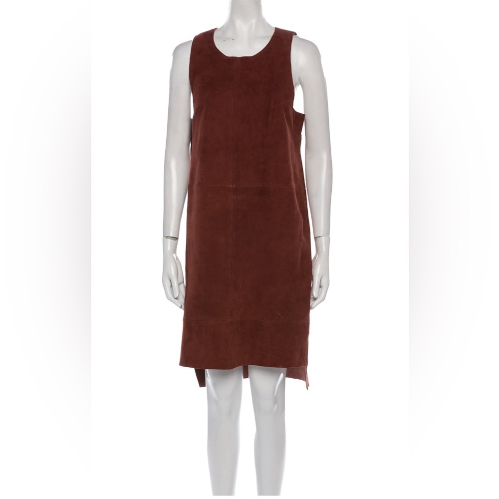 Vida Brown Suede Knee Length Dress